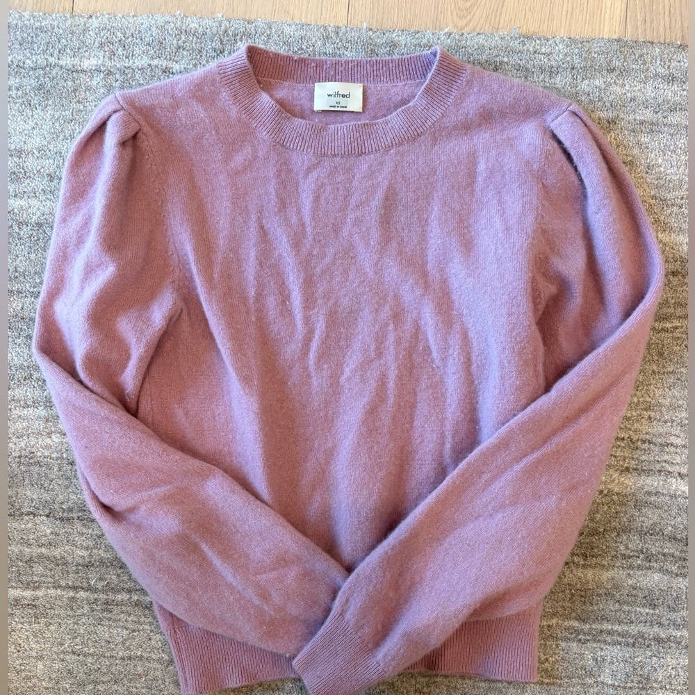 Wilfred Mauve Puff-Sleeve cashmere Sweater
